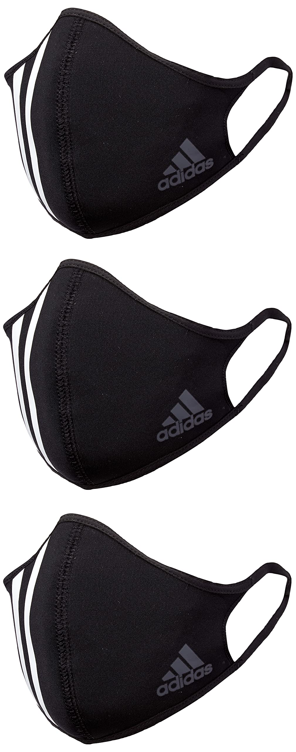 adidas Unisex_Adult Face Cover 3s Accessories, Black/White/Grpudg (Black), M (Paquete de 3)