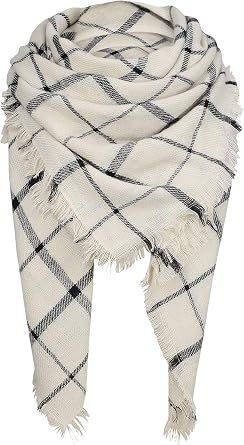 American Trends Winter Scarf for Women, Oversized Plaid Square Shawl Wrap