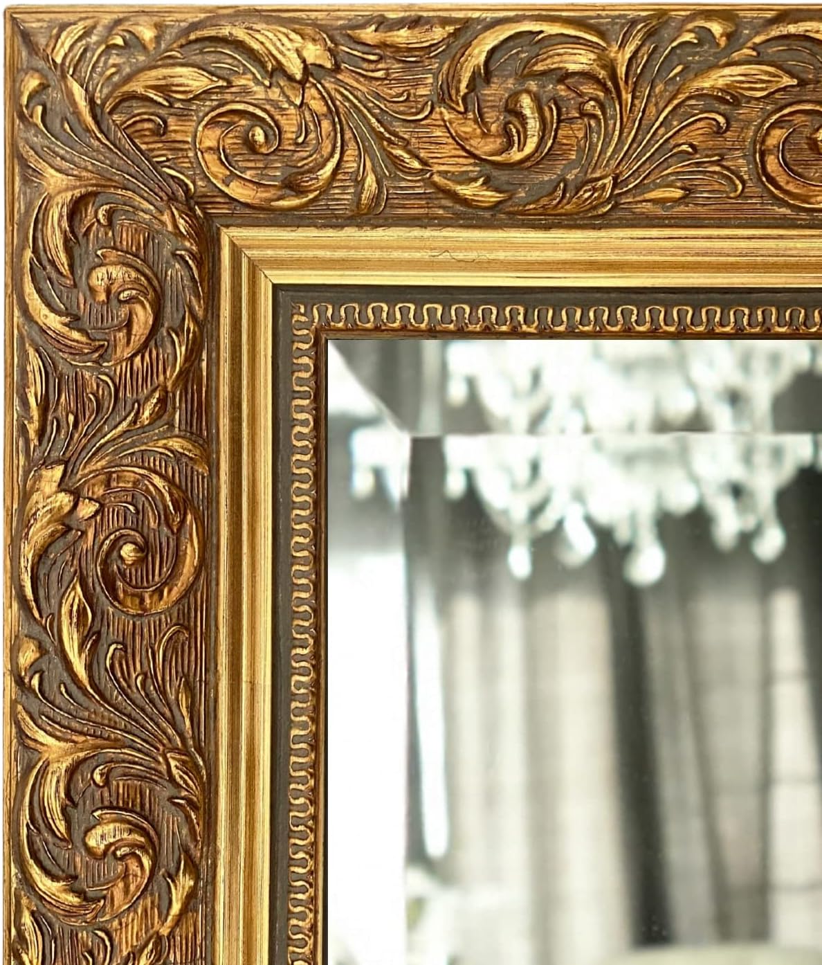 West Frames Bella Ornate Embossed Framed Wall Mirror (26.25" x 32.25", White)
