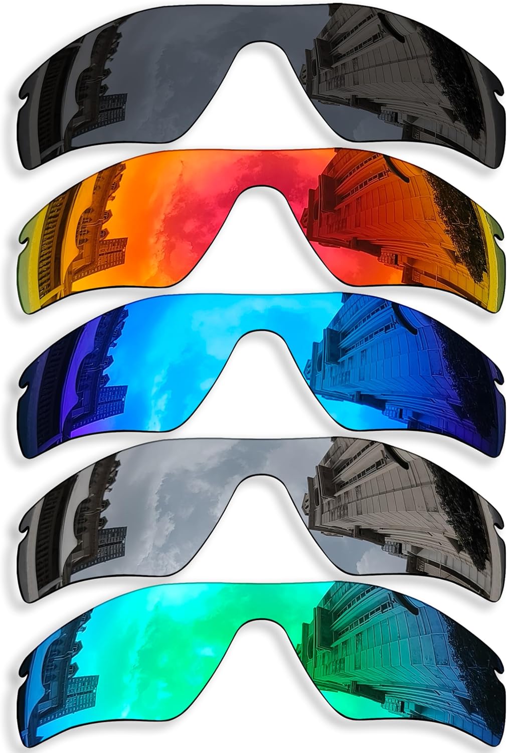 5 Pieces Polarized Replacement Lenses for Oakley Radar Path/Radar Path Asian Fit (AF) Sunglasses, Anti-Scratch and Impact Resistant