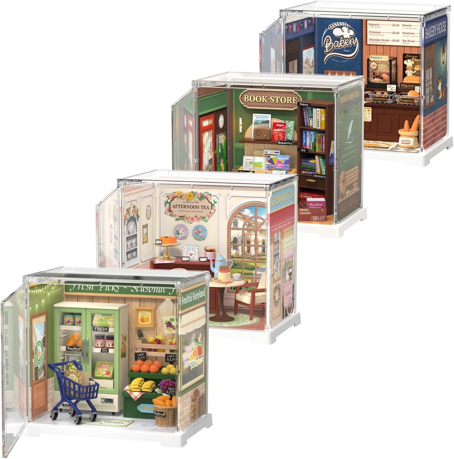 Rolife Super Creator – Mini Maison à Construire – Kit DIY Sans Colle – Maquette Fruits – Décoration Bibliothèque – Cadeau Adulte Enfant
