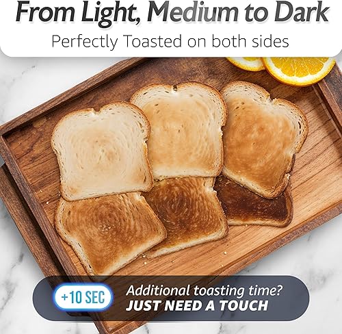 Miniatura 7 de Elite Gourmet ECT5924D SmartToast - Tostadora digital de ranura larga de 4 rebanadas, ranuras de 1.5 pulgadas de ancho para panes gruesos y función