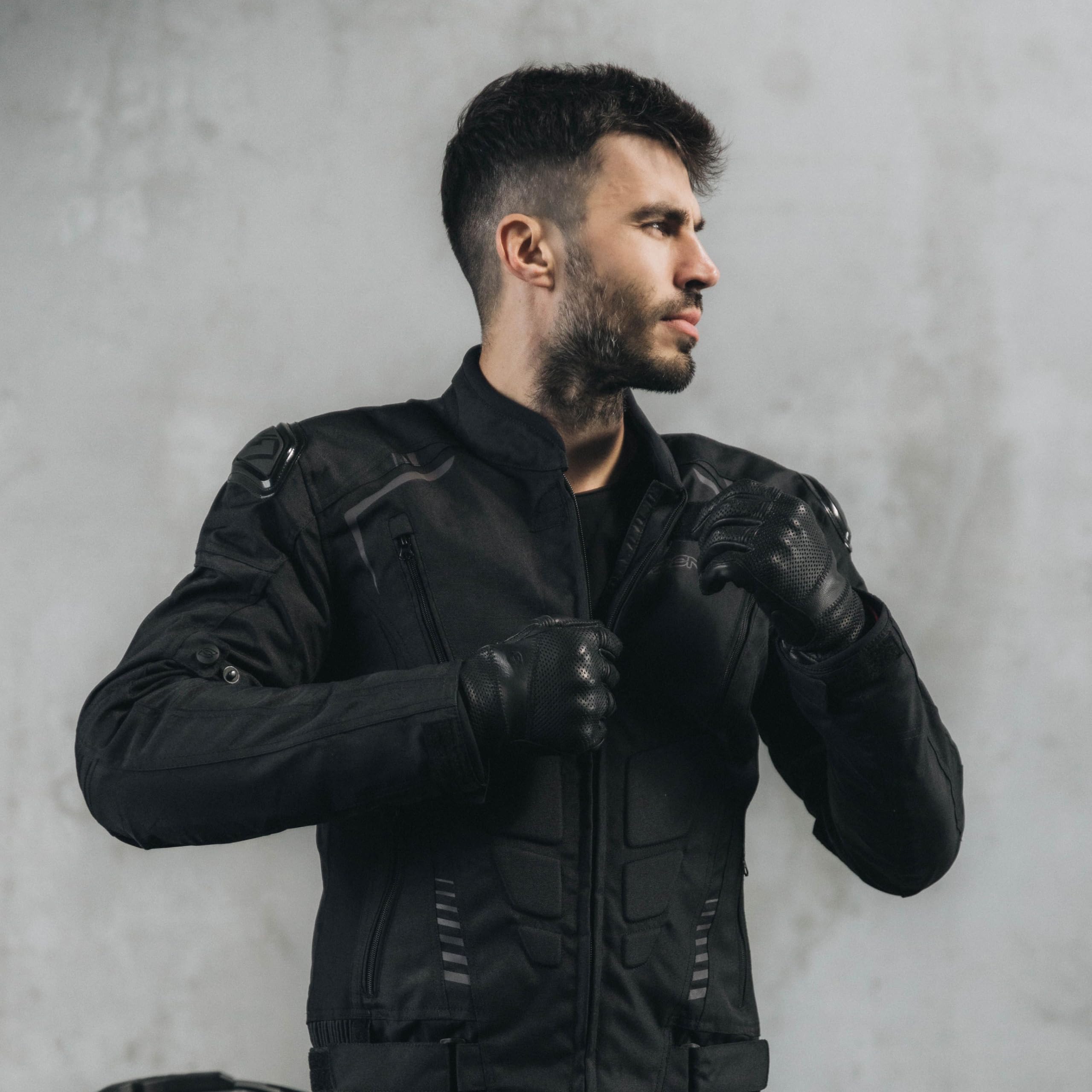 OZONE MOTO Pulse Giacca da Moto Uomo | Protezioni per Gomiti e Spalle | Membrana Impermeabile Rimovibile | Fodera Termica Removibile | Cursori spalle | 3 Canali di Ventilazione | Taglie fino a 7XL