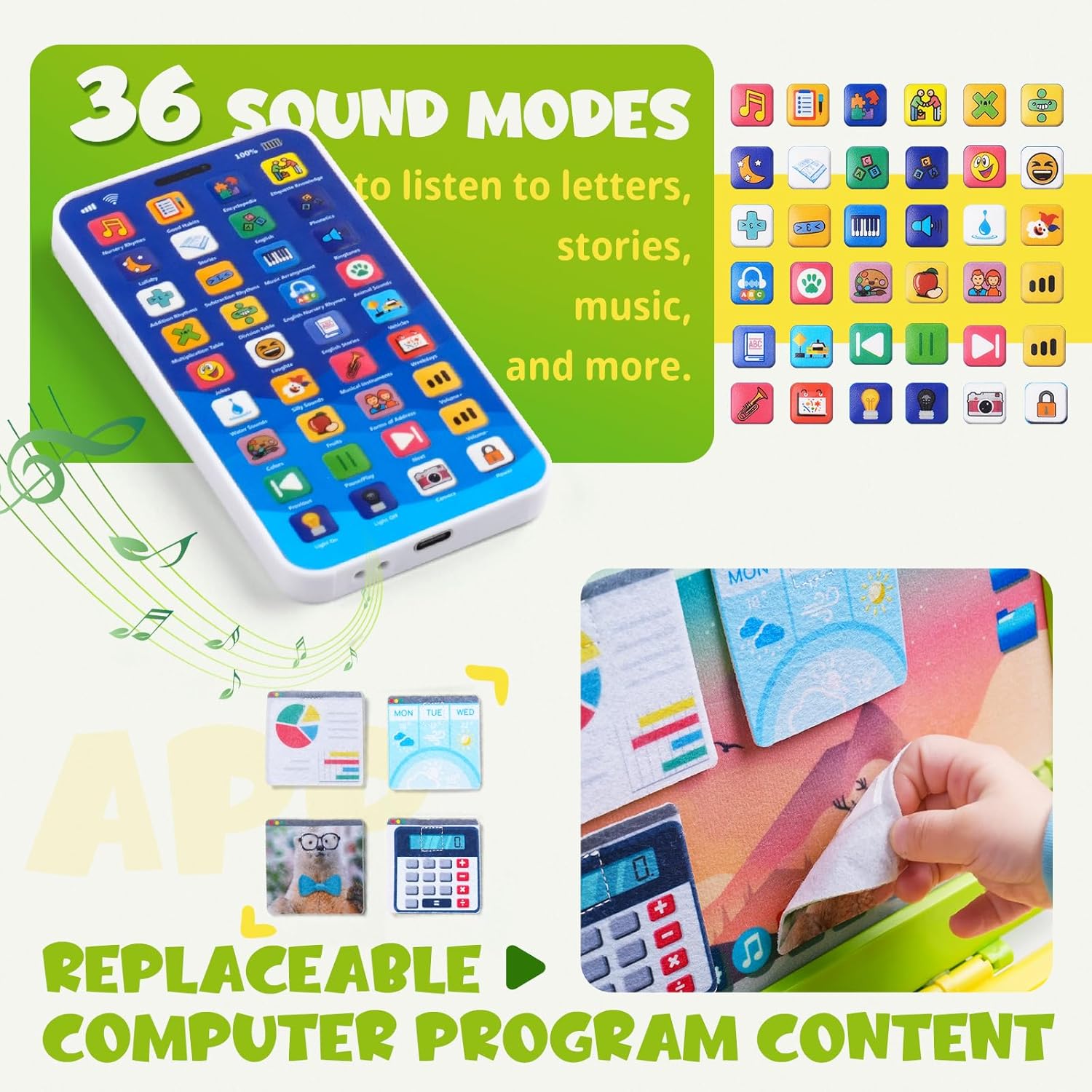 Kids Pretend Play Toys-Toddler Pretend Play Home Office Playset with Toy Laptop & Phone LCD Writing Tablet Headset & Toddlers Beverage Cup Birthday Gifts for Boys Girls Age 3-5-7