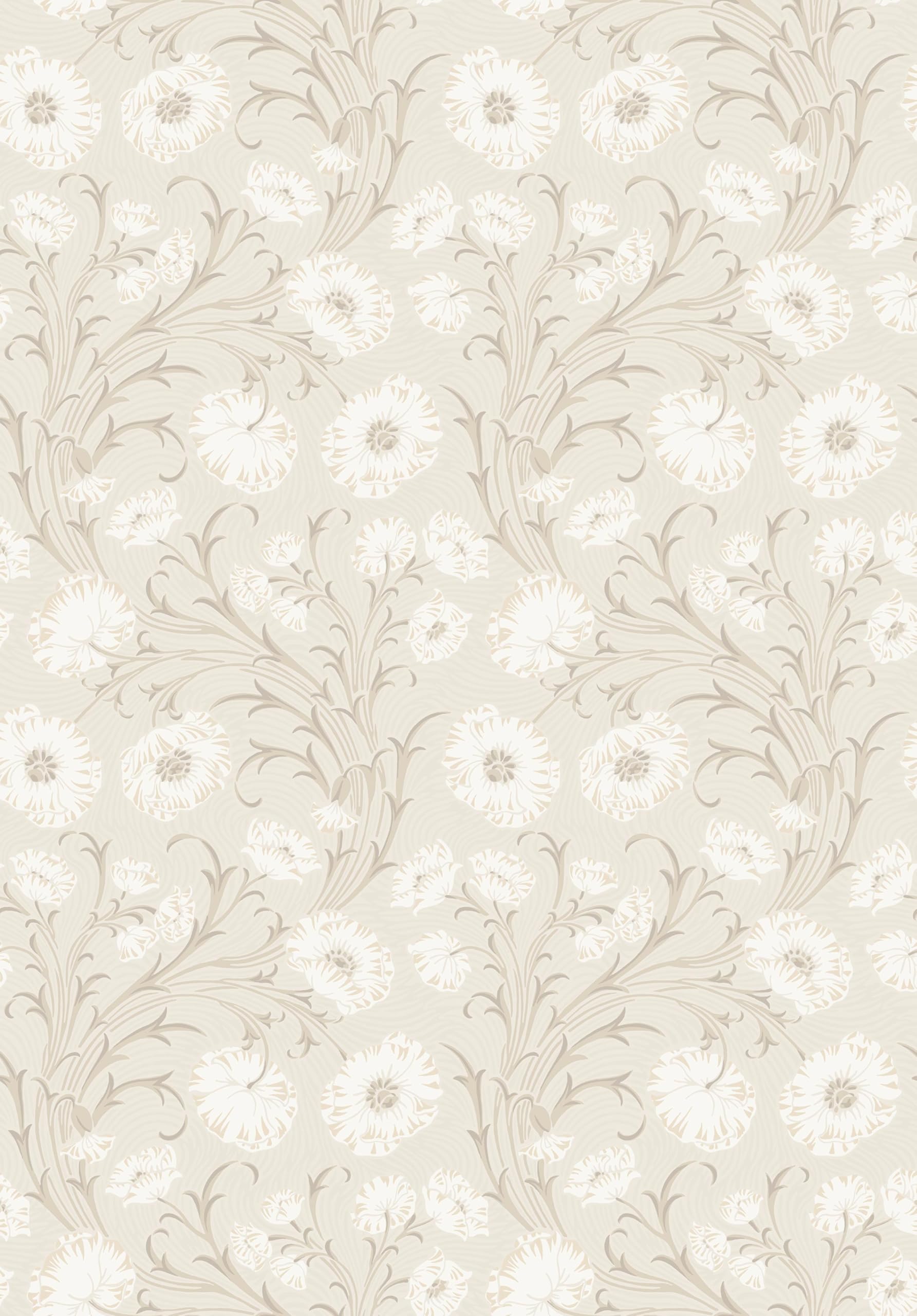 Papier Peint Floral Beige intissé pour masquer les imperfections des murs