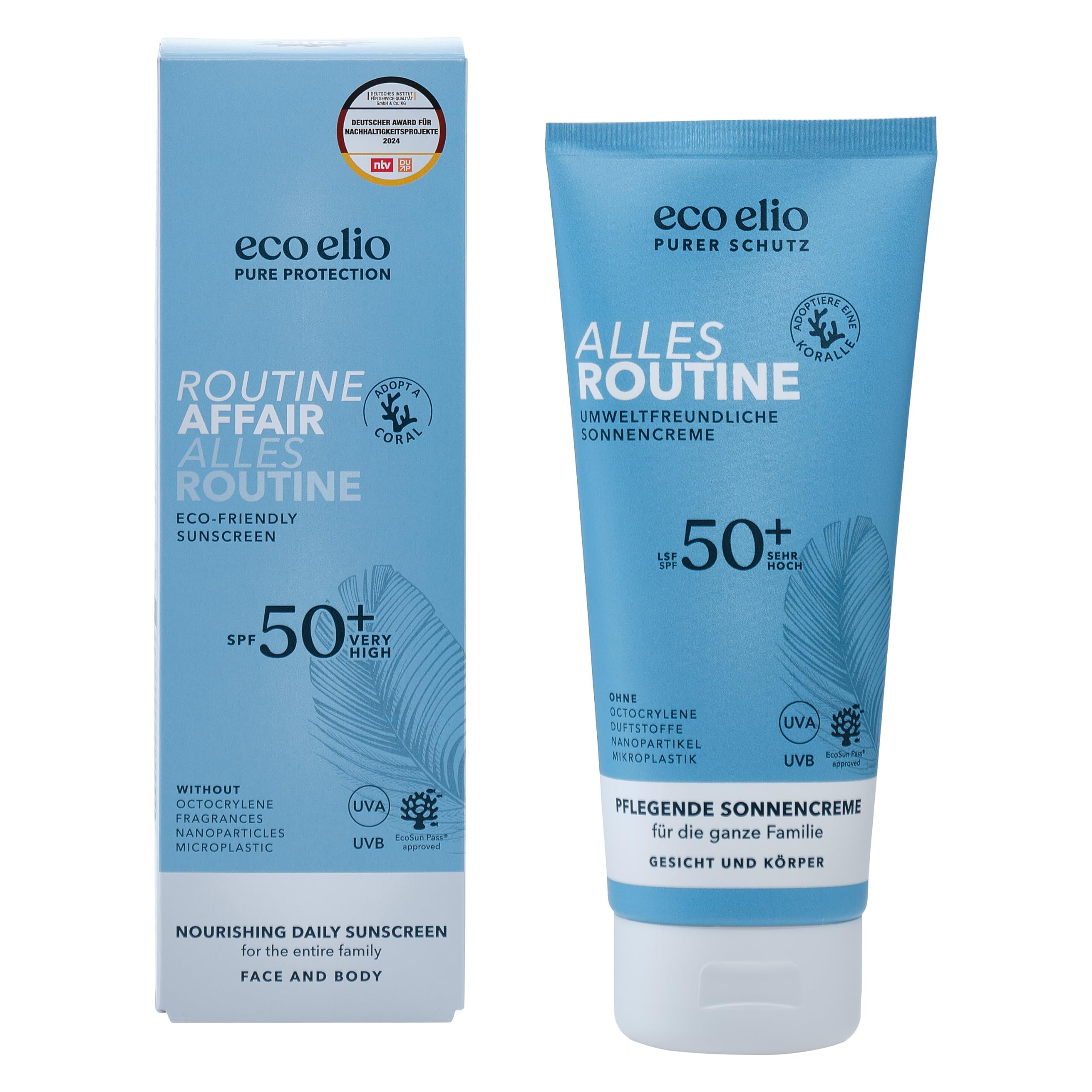 eco elio SPF 50+ Face & Body Sunscreen - 200ml "Routine Affair"