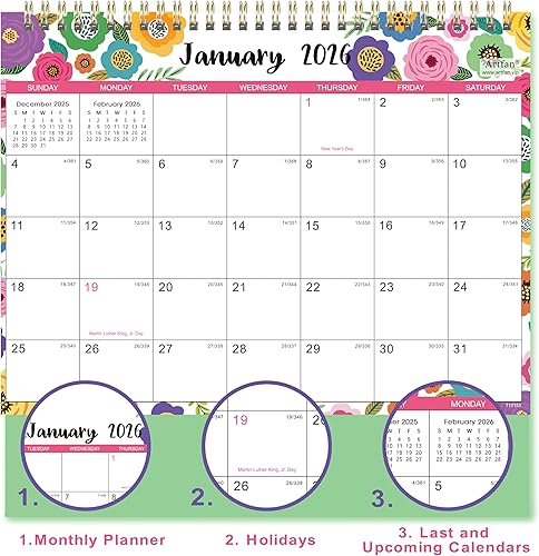 Miniatura 4 de Calendario de escritorio 2026 – Calendario de escritorio 2026, enero de 2026 a diciembre de 2026, 9.8 x 8.3 pulgadas, calendario 2026, páginas de