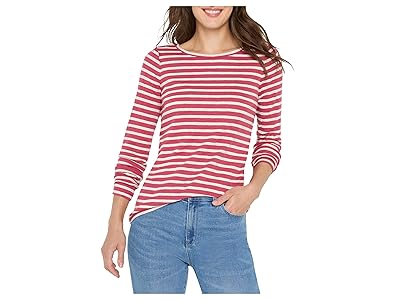 NIC+ZOE Long Sleeve Stripe Boat T-Shirts Women