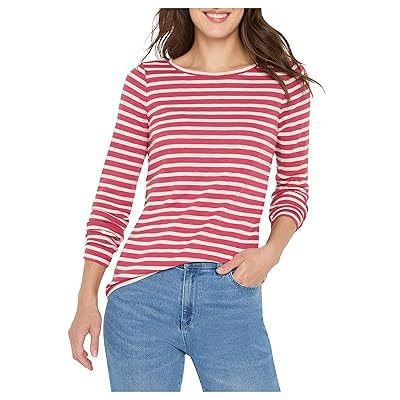 NIC+ZOE Long Sleeve Stripe Boat T Shirts Women