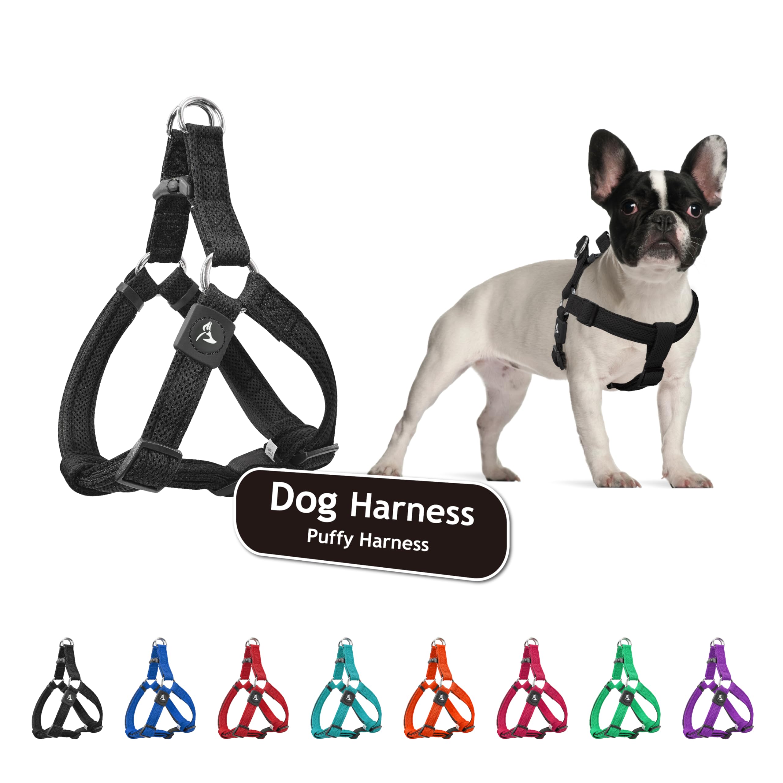 Kruz No Pull Dog Harness (Chest 21”-30”, Weight 22-53 lbs) Heavy-Duty Pet Harness for Medium Breeds, Ultra-Comfort Fit, Lifetime Durability, Adjustable Dog Harness No Pull Design (Black, Medium)