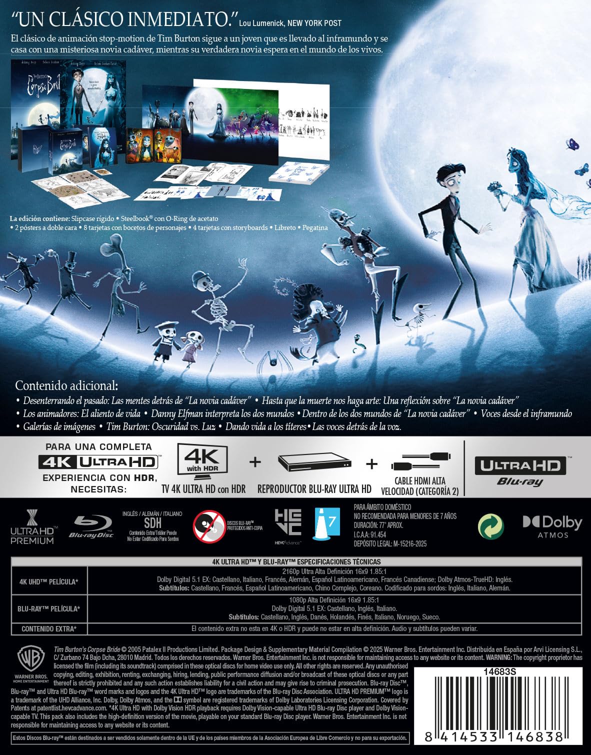 La novia cadaver (4K UHD + Blu-ray) (Ed. Especial metálica) UCE