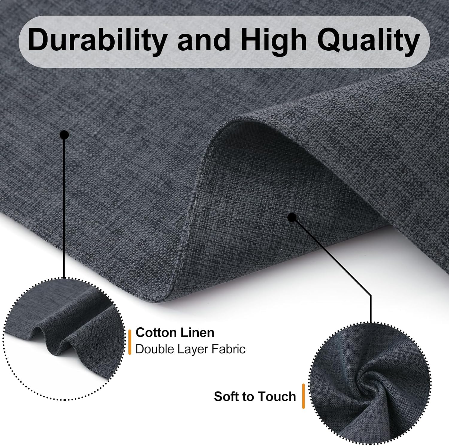 Homaxy Lot de 8 sets de table pour table de salle à manger - Résistants à la chaleur - Lavables - Mélange de coton et lin - Faciles à nettoyer - Pour intérieur ou extérieur - 33 x 48,3 cm - Gris
