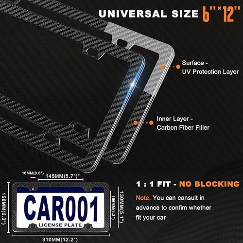 Miniatura 10 de HIBRONGO Soporte de matrícula frontal compatible con Ford Bronco 2021 2022 para reubicación de matrícula, marco para 2 puertas y 4 puertas con