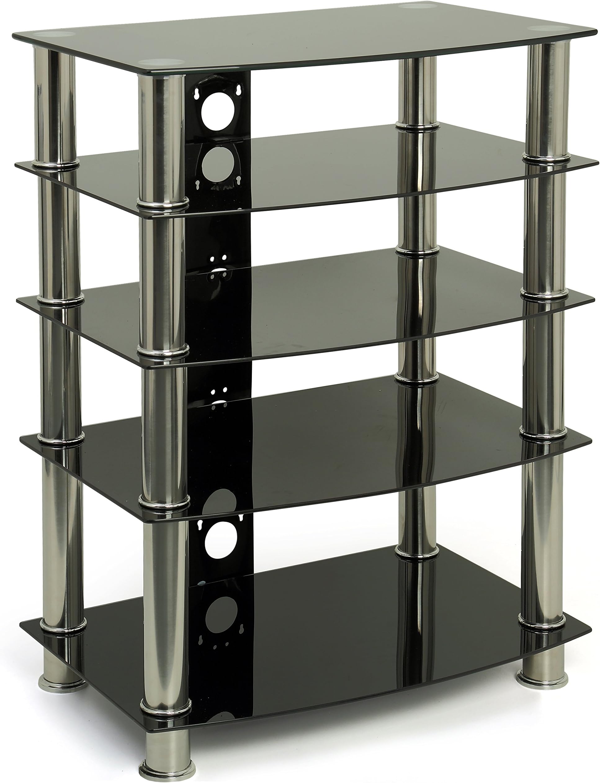 Galago Black Glass TV/Hi-Fi Stand