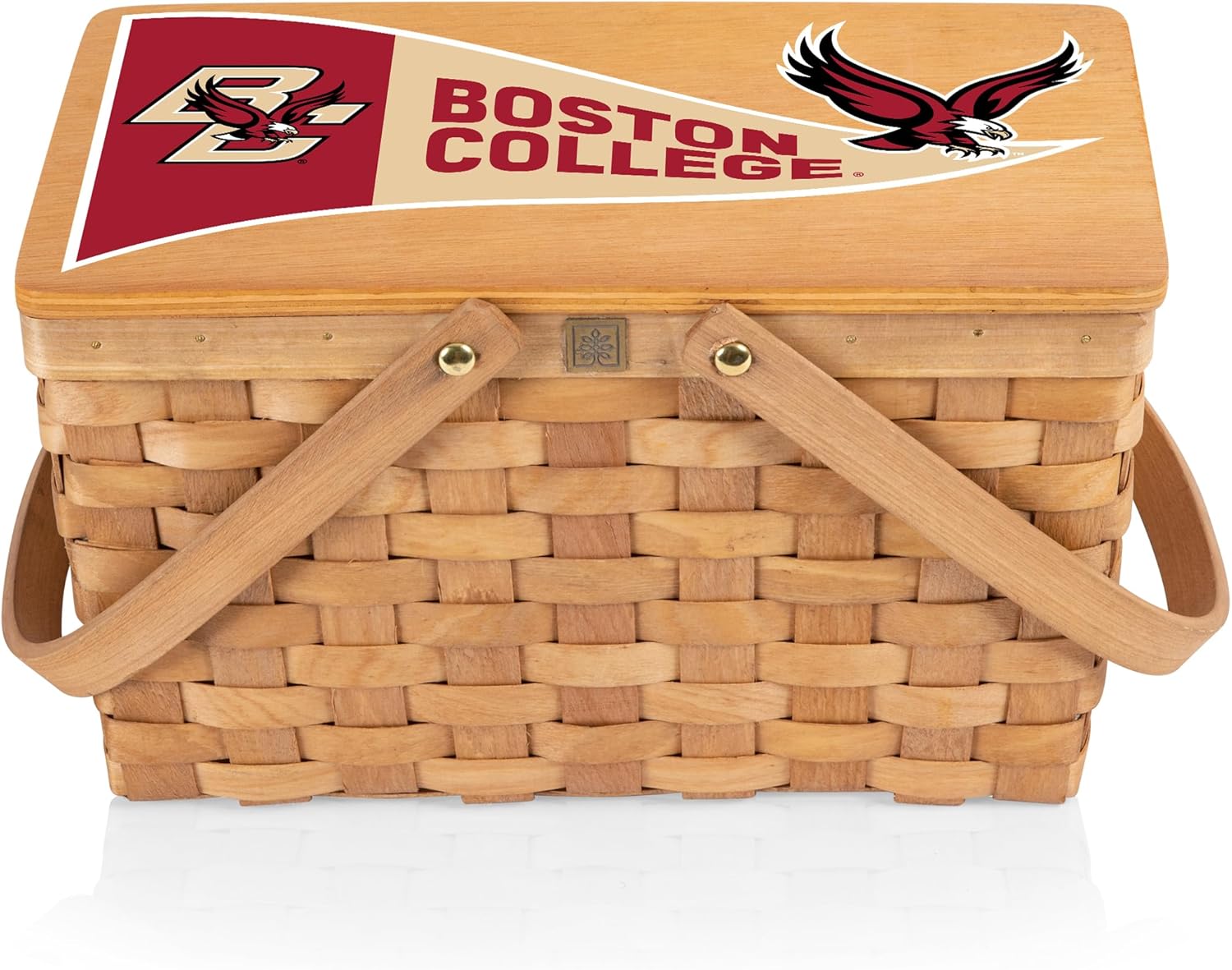 PICNIC TIME NCAA Boston College Eagles Poppy Personal Picnic Basket, Insulated Lunch Bag, Retro Lunch Box, (Beige)