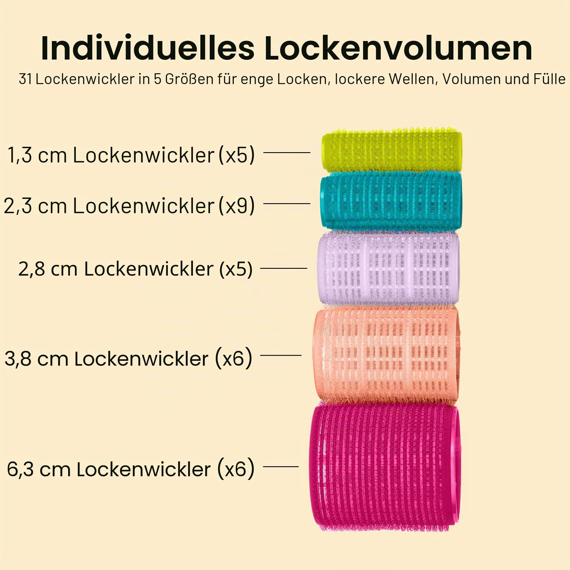 CONAIR - Selbstgreifende Rollen, sortiert, 31 Stück