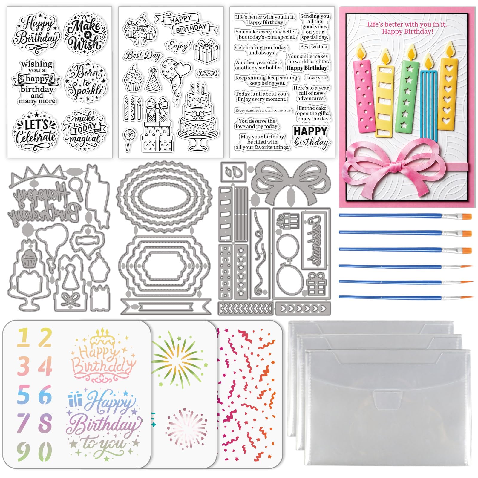 Flower Stamp & Die Set - Peonies, Daisies, Tulips -11