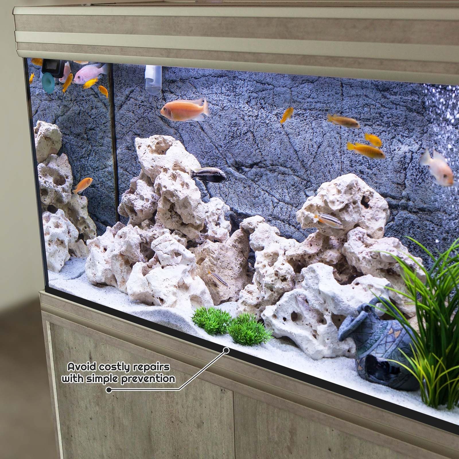 Pangda Lot de 2 tapis auto-nivelants en mousse néoprène compressibles pour poissons d'aquarium avec dos adhésif, imperméable, facile à couper, stabilité, noir (61 x 61 cm)