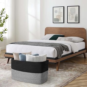 MEGASKET Extra Large Storage Baskets, 22 x 17 x 12 Black Baskets for Organizing, Rectangle Woven Basket for Blankets, Toys, Towels, Laundry, Decorative Wicker Storage Basket, Basket for Decor