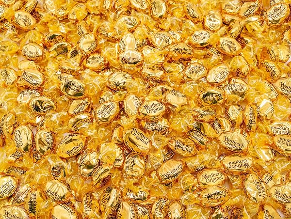ORIGINAL Caramel Hard Candies – Bulk Bag, Classic Cream and Caramel Flavors, Individually Wrapped Candy