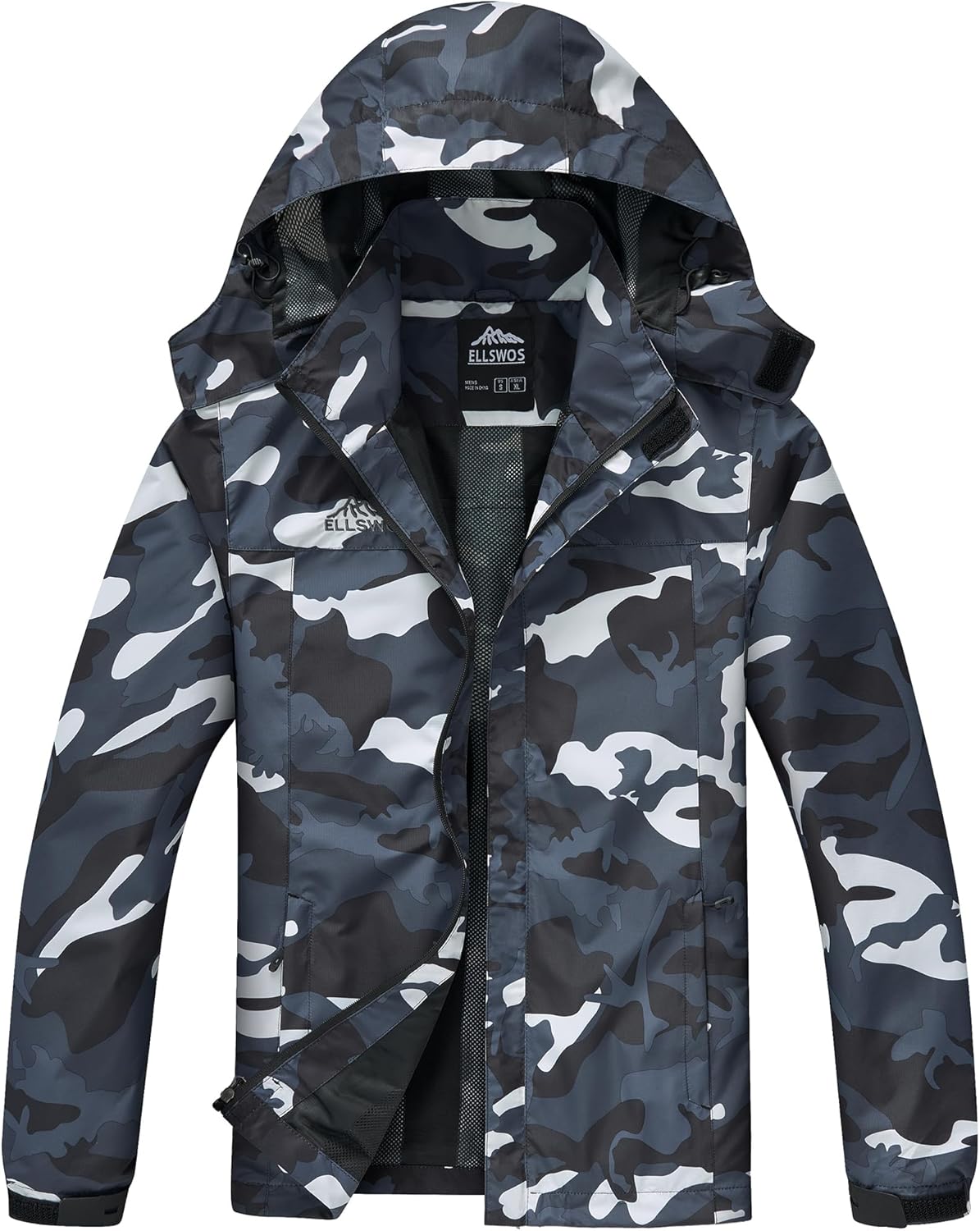 ELLSWOS Men’s Waterproof Raincoat Lightweight Rain Jacket with Detachable Hood Softshell Windbreakerl for Hiking Travel ELLSWOS Men’s Waterproof Raincoat Lightweight Rain Jacket with Detachable Hood Softshell Windbreakerl for Hiking Travel