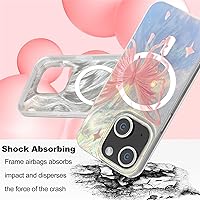 Vista 368 de I-MGAE-IN-AR - Funda diseñada para iPhone 12 y 12 Pro, diseño de mariposa plateada brillante, funda protectora de poliuretano termoplástico, suave