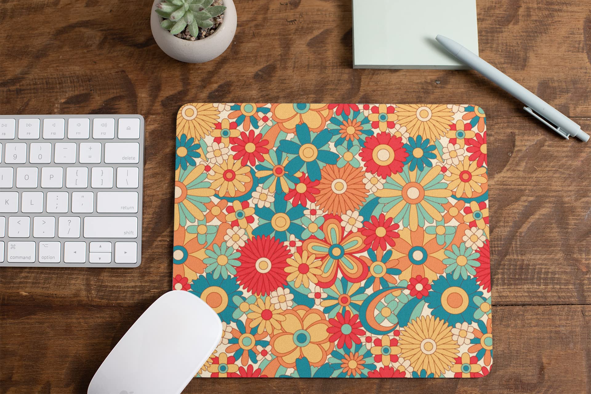 NIVARA Floral Design Mouse Pad Anti Slip Rubber Base Mousepad for Office / Personal Use / Gaming (3MM Thickness) | Designer Mouse Pad for Laptop/Computer (9.2 X 7.6 Inches) (Floral Design 73)