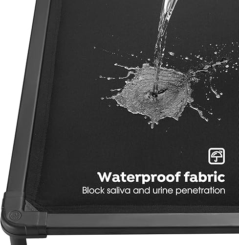 Miniatura 5 de Veehoo Cama elevada para perros a prueba de mordidos, catre elevado duradero para mascotas con tapete impermeable relleno de algodón de