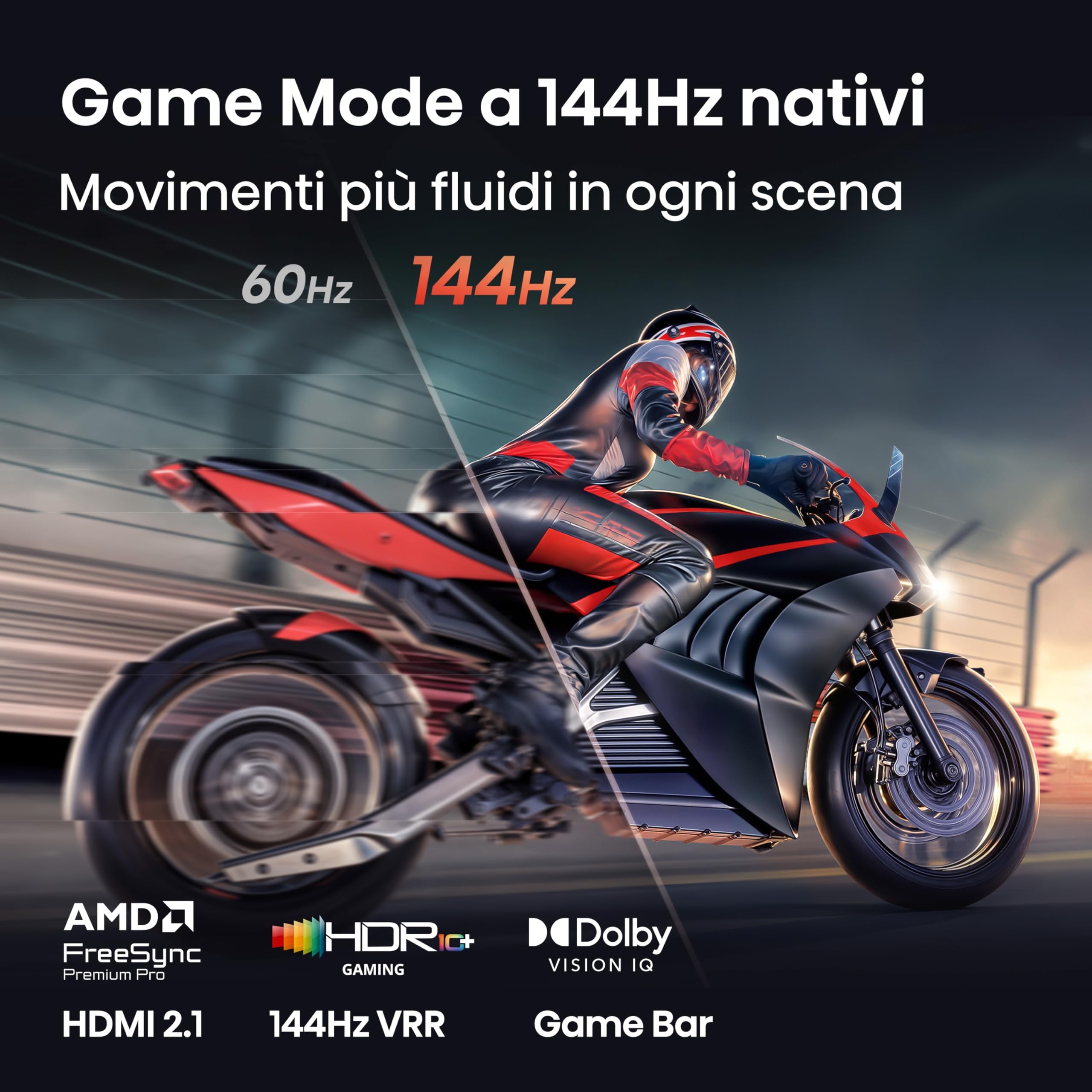 Hisense Smart TV MiniLED 55" 4K TV 55U7SE | Dolby Atmos 2.1 By Devialet, Dolby Vision IQ, HDR10+, VIDAA OS, Alexa, lativù 4K, Wifi, BT, Airplay2, 2026 Model
