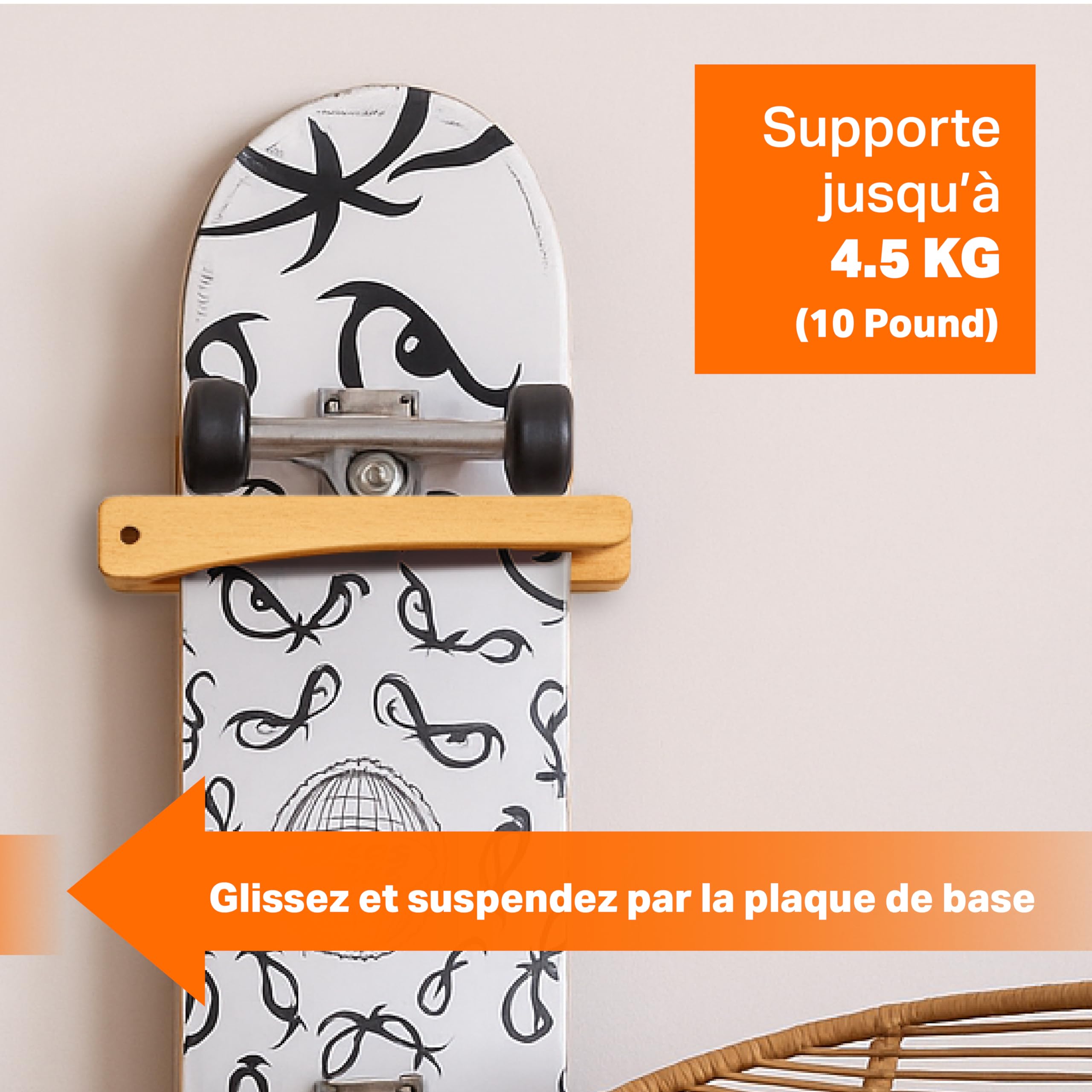 Tapeera Vertical Skateboard Wall Mount