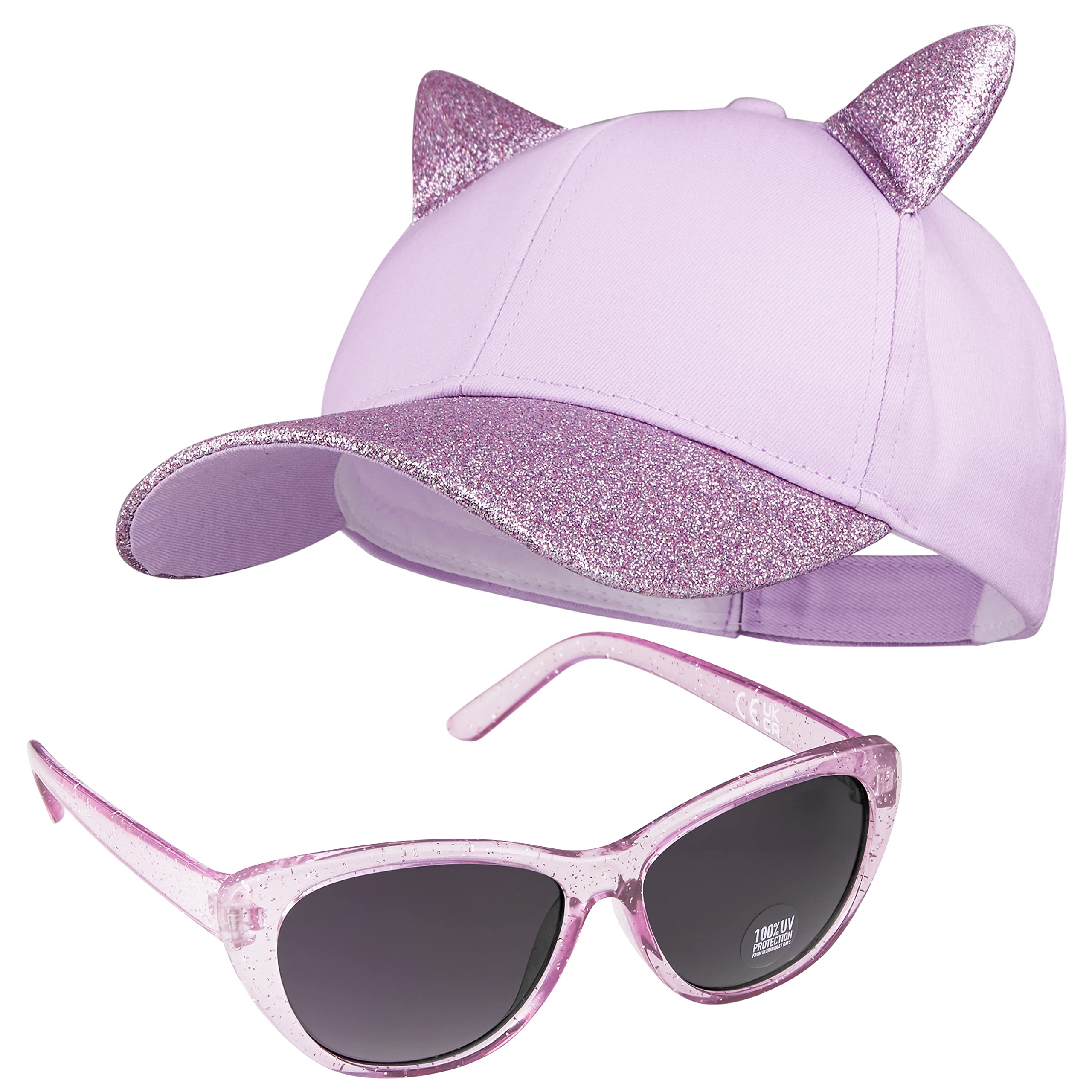 CityComfortSunglasses Baseball Cap Girls Accessories Set Summer Lightweight Sun Hat 100% UV Kids Sunglasses Holiday