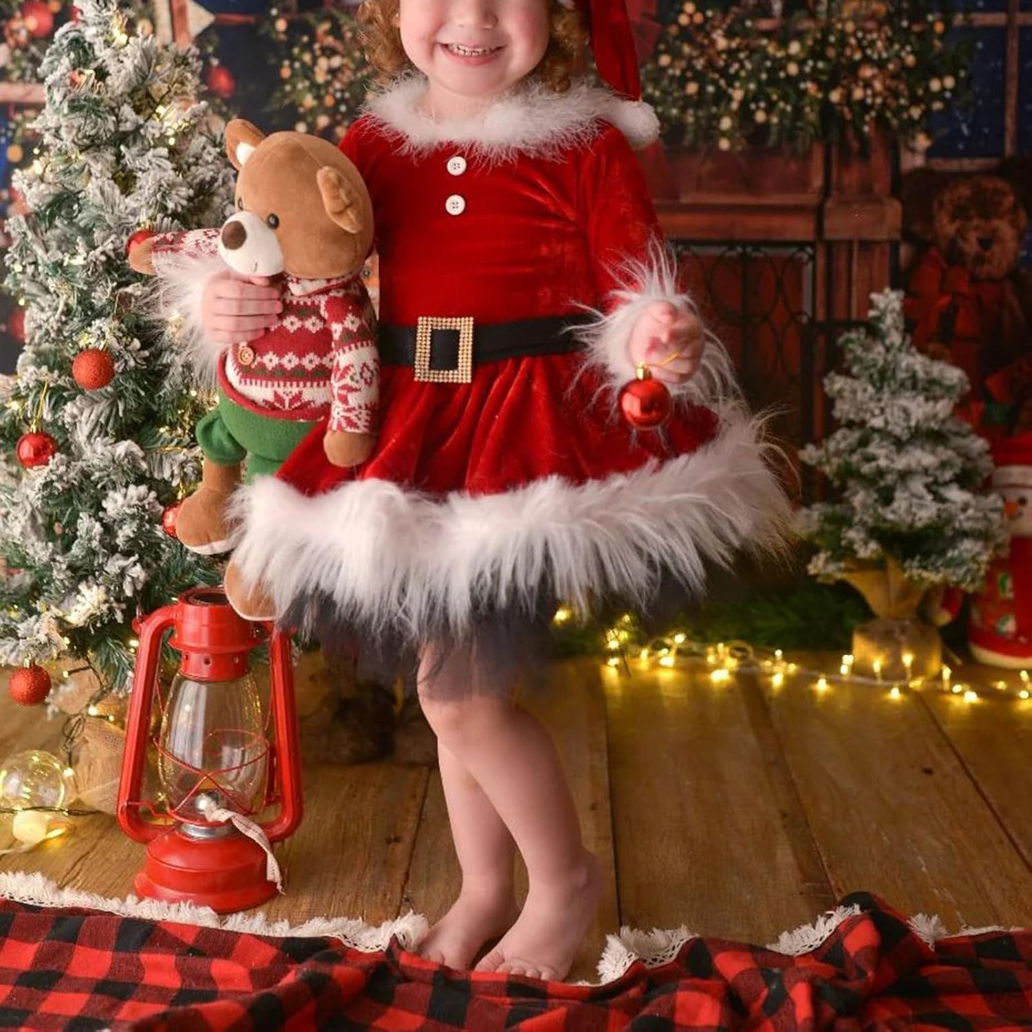 Baby Girl Christmas Outfit Newborn Gingerbread Romper Dress Fleece Princess Christmas Dresses Fall Winter Clothes - Image 4
