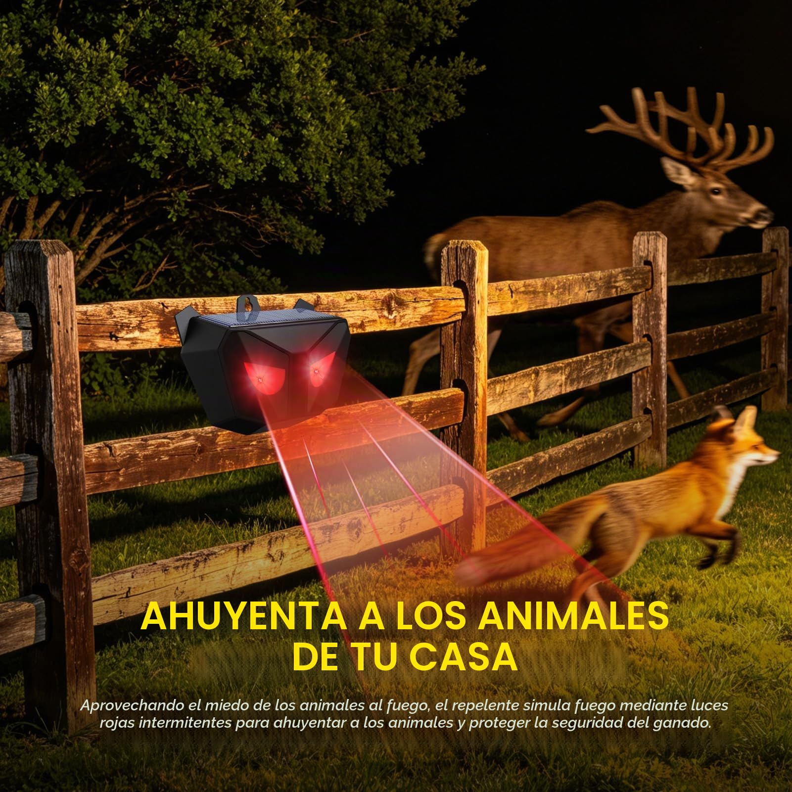 Repelente Gatos Solar, 4 Piezas Auyentadores de Gatos Potente con Luz Roja Nocturna, Auyentadores Palomas, Ahuyentador de Jabalies, Ahuyentador de Perros y Ratas Impermeable