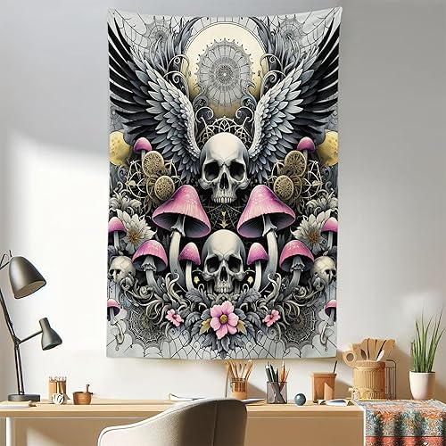 Miniatura 10 de Ambesonne Tapiz indie, estilo moderno de Memphis de los años ochenta, geométrico, abstracto, colorido, diseño de puntos, funky, para colgar en la