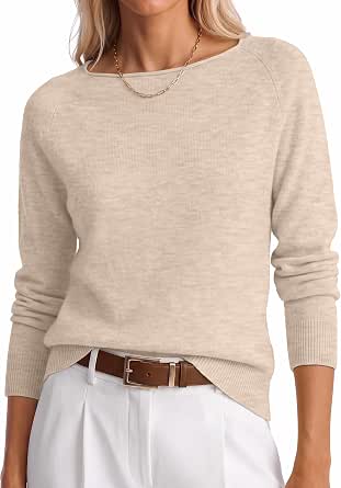 ANRABESS Women Long Sleeve Rolled Neck Fall Lightweight Sweaters Top