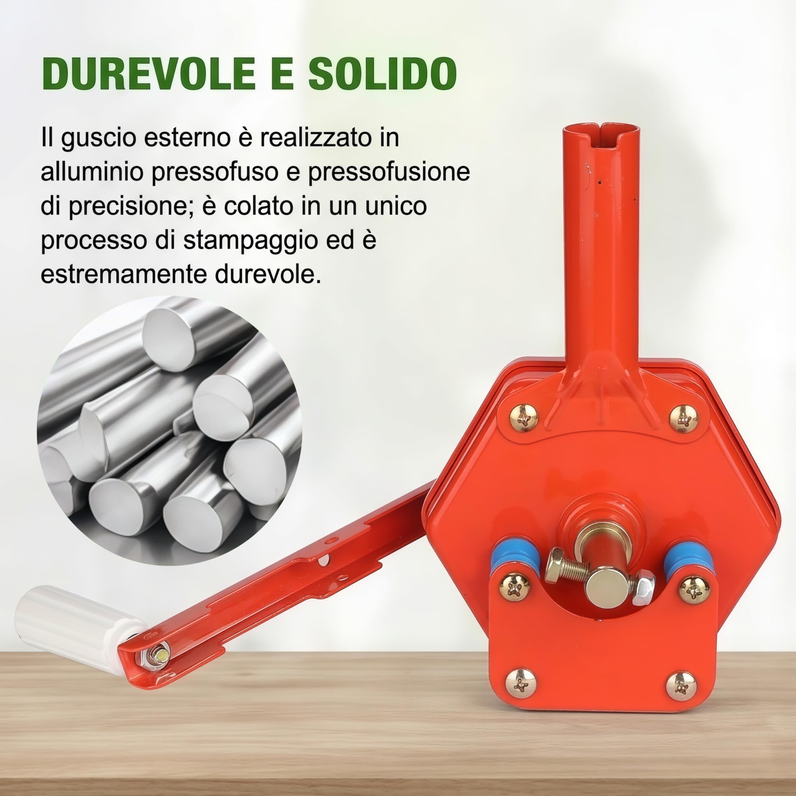 Dispositivo avvolgitore Manuale per Film per Macchina avvolgitrice per Film Lato Superiore della Serra per alloggiamento in Alluminio pressofuso Catena con Rapporto di
