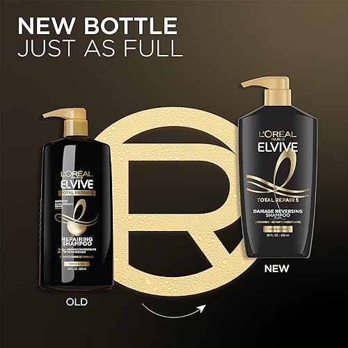 Miniatura 5 de L'Oreal Paris Elvive Total Repair 5 Champú reparador para cabello dañado con proteína y ceramida para un cabello fuerte sedoso brillante saludable