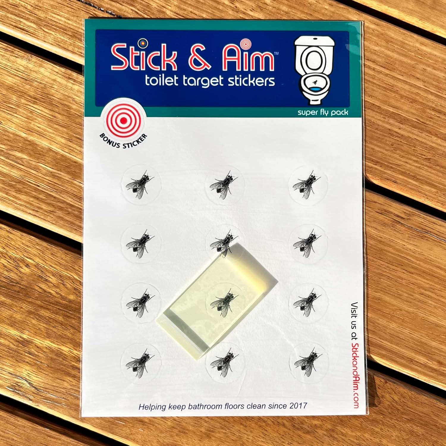 Urinal Fly Pack (13 Targets) Toilet Target Stickers with Smoothing Tool for Easy Installation in Toilets and Urinals, Fun Toilet Training Aid for Boys, Improves Aim. Toilet Target for Boys.