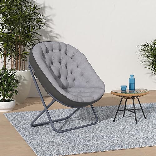 Miniatura 2 de Tochiyoga Sillas de platillo para adultos silla de platillo plegable silla de platillo de gran tamaño para dormitorio silla de luna silla de