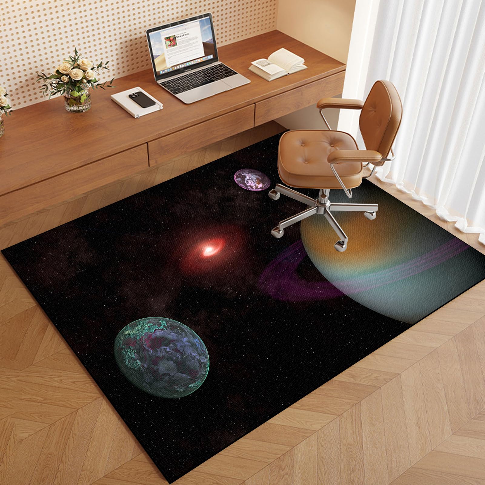Mata pod fotel gamingowy na podłogę z twardego drewna, 100 x 140 cm, mata ochronna na podłogę dywanową, antypoślizgowa mata ochronna na krzesło do biura, domu