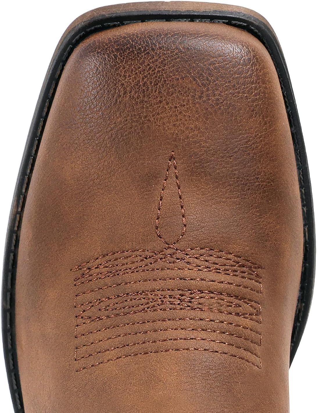 IUV Cowboy Boots For Women Square Toe Wide Western Boots Mid Calf Cowgirl Boots Pull On Embroidered Brown Cowboy Boots - Image 5