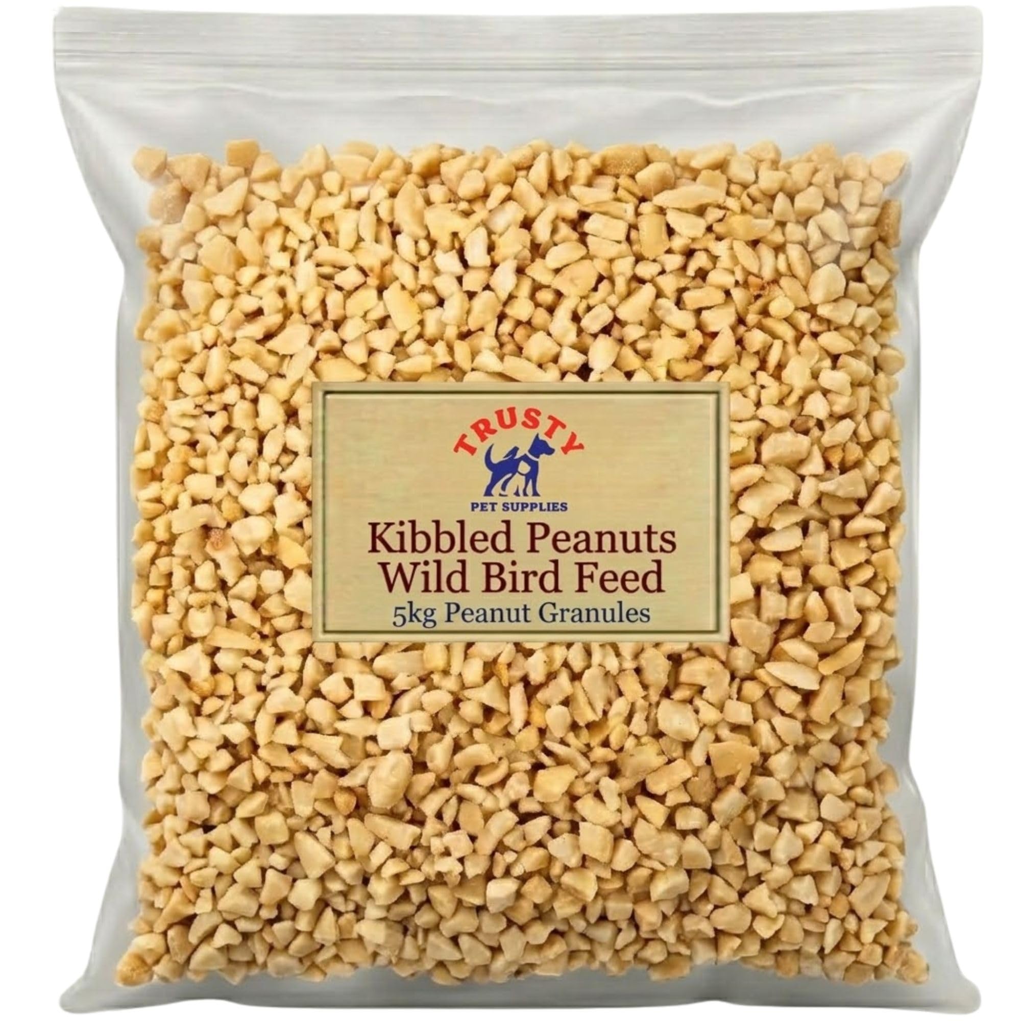 Kibbled Peanuts for Wild Birds 5kg | Bird Nuts for Small Garden Birds | Premium Split Peanut & Crushed Peanuts for Wild Bird Food | Trusty Pet Supplies