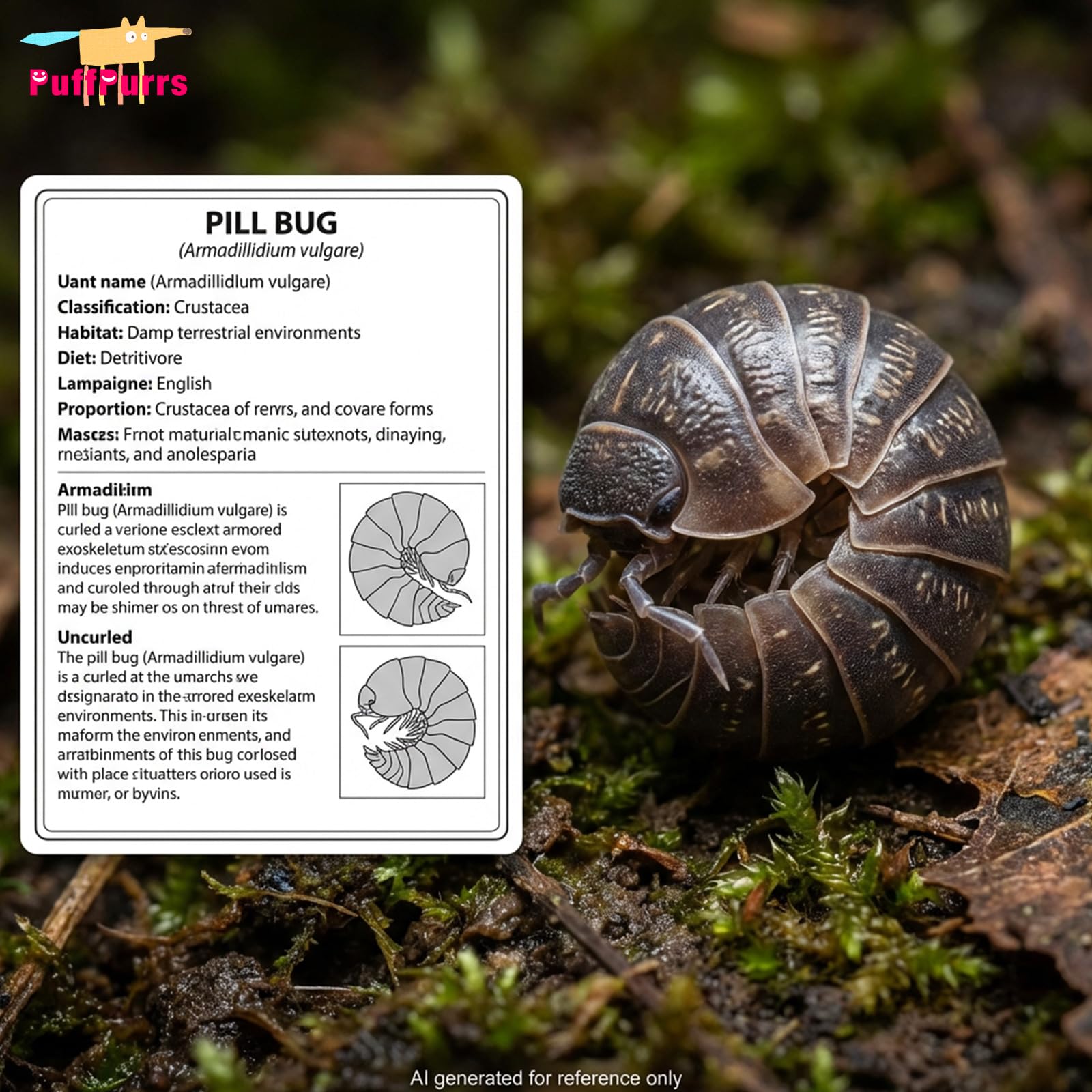 PuffPurrs Pill Bug Plush - Lifelike 13in Woodlouse Toy, Realistic Isopod Plush Gift for Nature & Science Lovers - Image 2