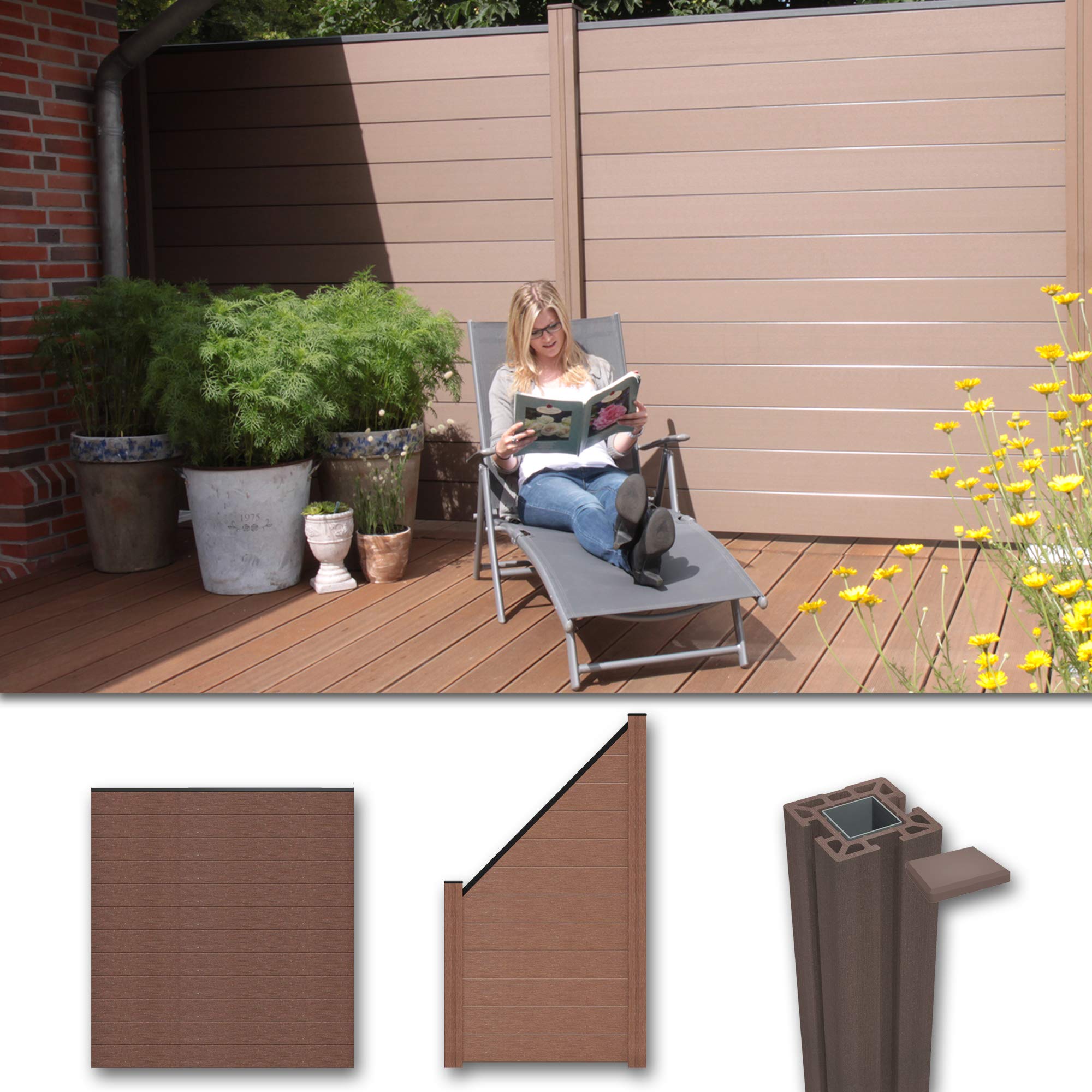 NEXCOVER Sichtschutzzaun 1,8 X 3,5 M – Robustes PE-Gewebe, UV-beständig, Mit Messingösen, Für Garten, Terrasse, Hof