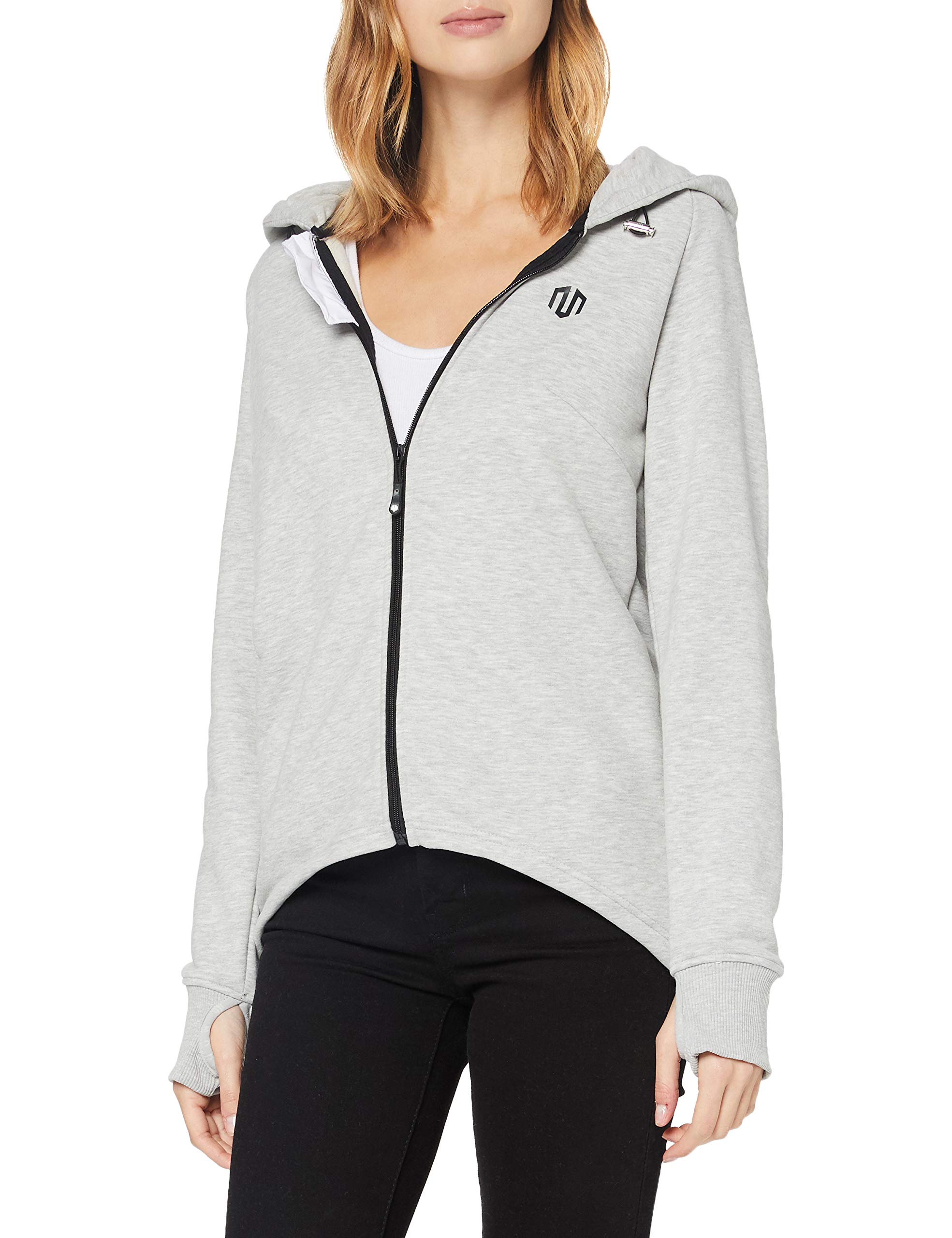MOROTAI Women's NAKA Comfy Performance Full Zip Hoodie Light Grey S