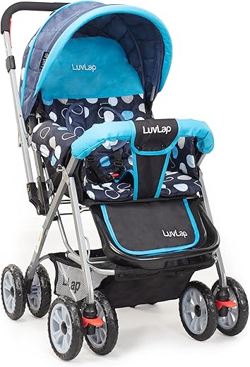 LuvLap Sunshine Baby Stroller – Blue: Perfect Comfort for Your Little One!
