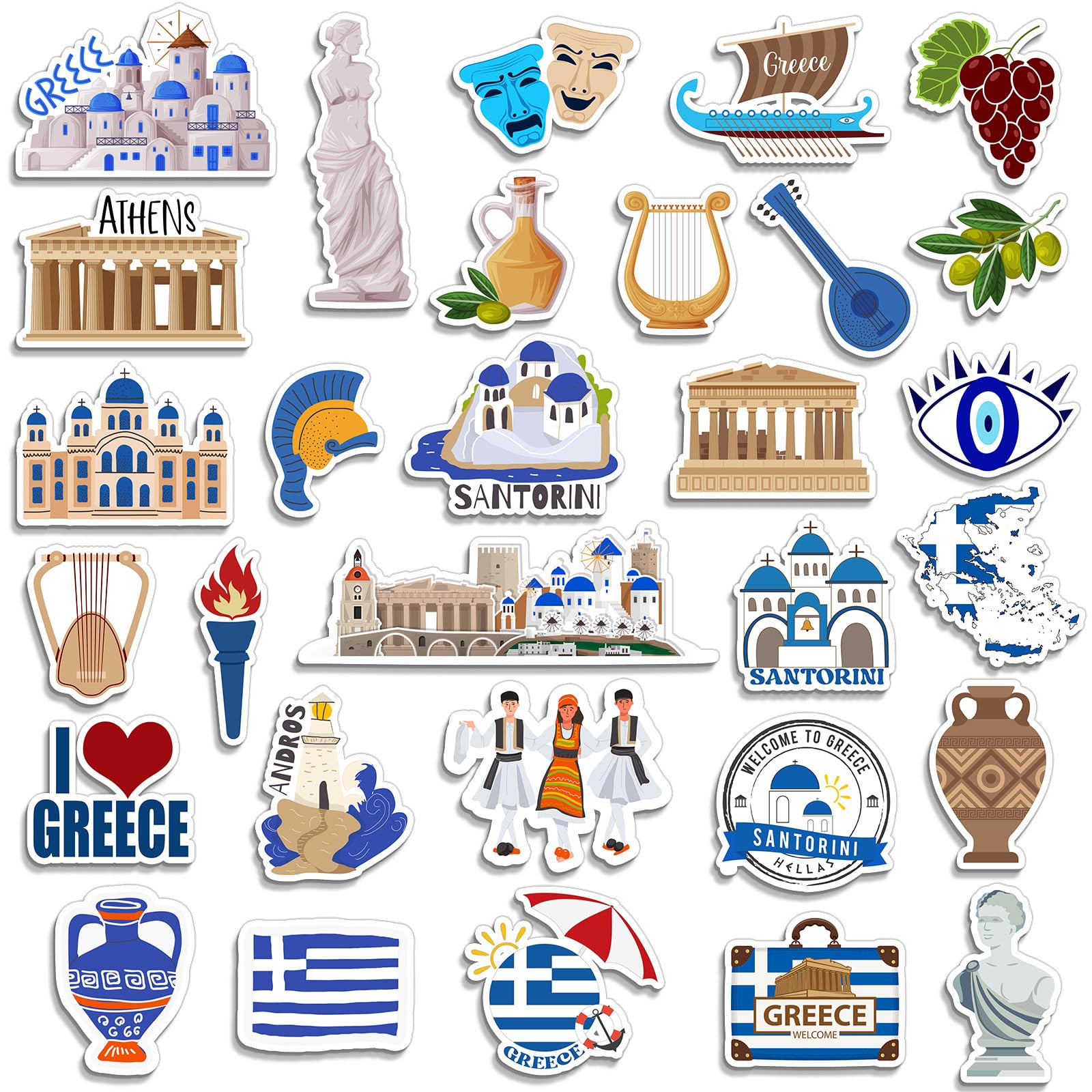 Photo 1 of ***MISSING PARTS***Konohan 30 Pcs Greece Souvenirs Gifts Greece Magnet for Refrigerator Country City Magnetic Refrigerator Stickers for Home Decoration