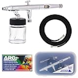 Master Airbrush S62 Dual-Action Siphon Feed Airbrush Gun, 0.5mm Needle, 3/4 oz Bottle, Includes 6-Foot Braided Hose - Air Brush Guns for Painting and Aerografo Artwork