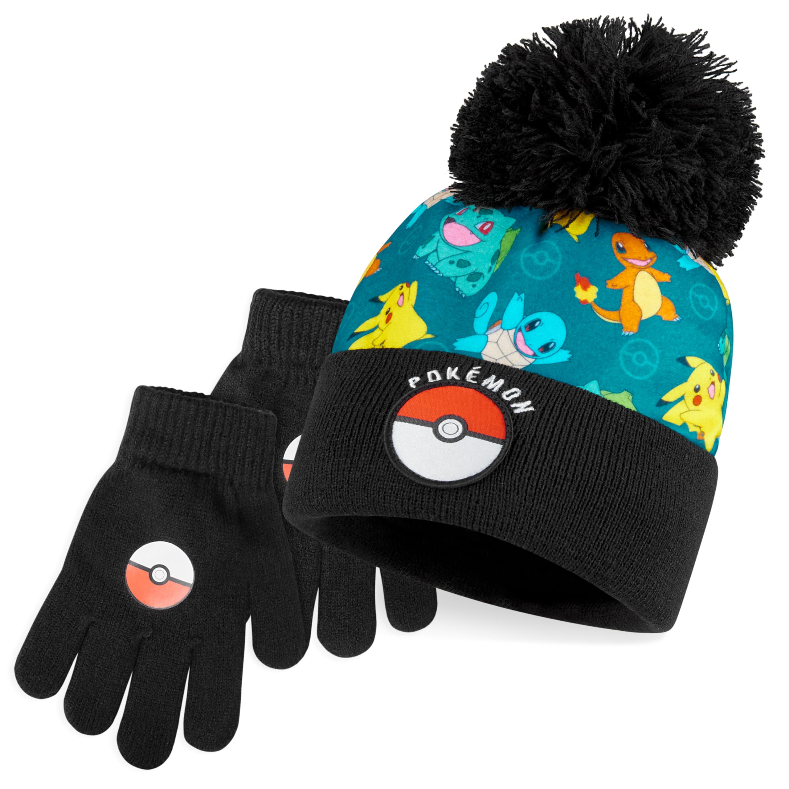 Pokémon Conjunto Bufanda Gorro y Guantes Niño o Guantes y Gorro, Accesorios de Invierno, 4-12 Años, Pikachu Regalos de Anime