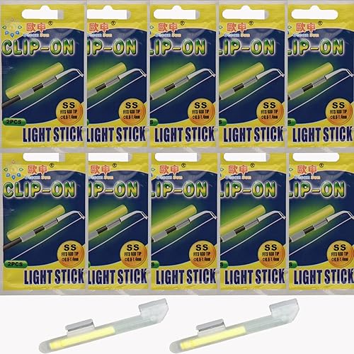 20 varillas de brillo de pesca a granel para puntas de caña, bastones brillantes de caña de pescar, puntas brillantes para cañas de pescar, 20